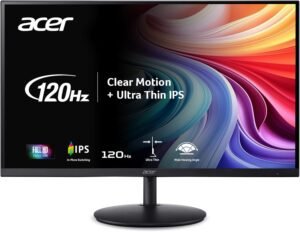 Acer SH242Y G0bih 23.8″ IPS Full HD (1920 x 1080) Ultra-Thin Gaming Office Monitor | Adaptive-Sync Support (FreeSync Compatible) | Up to 120Hz Refresh | 1ms (VRB) | Adjustable Stand | HDMI & VGA Ports