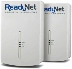 ReadyNet E200 E200K 200Mbps PLC Ethernet Over Power Plug & Play Network Adapter, Ideal for Smart TV and Gaming (2 Units)