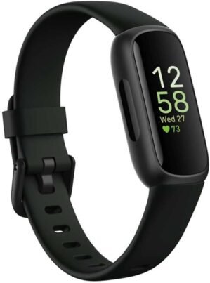 Fitbit Inspire 3 Fitness Tracker – Advanced Health Insights with Stress Management, Workout Intensity & Sleep Tracking, 24/7 Heart Rate, Includes Small and Large Classic Bands – Midnight Zen/Black