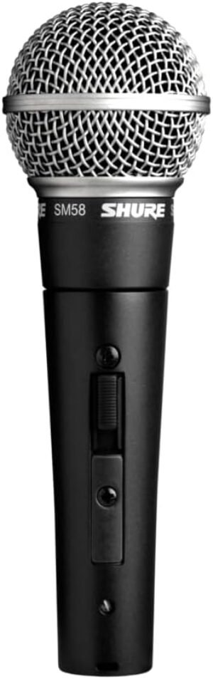 Shure SM58 Pro XLR Dynamic Microphone with On/Off Switch – Professional Studio & Live Performance Cardioid Mic for Vocals, Podcasting, and Recording (SM58S)