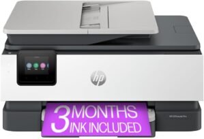 HP OfficeJet Pro 8135e Wireless All-in-One Color Inkjet Printer, Print, Scan, Copy, Fax, ADF, Duplex Printing, Best-for-Home Office, 3 Months of Instant Ink included (40Q35A)