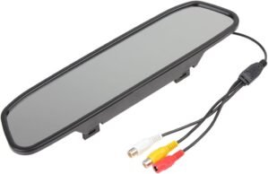 4.3″ TFT Color LCD Screen 2 Video Input Car Rear View Mirror Monitor Vehicle Parking in-Mirror Monitor for DVD/VCR/Car Reverse Camera