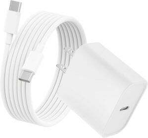 USB C Wall Charger Block, 6 ft Type C Cable Cord Included, iPhone Charger Fast Charging for iPhone 16 15 Series, Samsung Galaxy, Smartphones, iPads, Smartwatches and Tablets, 25W