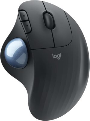 Logitech ERGO M575 Wireless Trackball Mouse – Easy thumb control, precision and smooth tracking, ergonomic comfort design, for Windows, PC and Mac with Bluetooth and USB capabilities – Graphite
