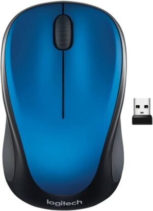 Logitech M317 Wireless Mouse, 2.4 GHz with USB Receiver, 1000 DPI Optical Tracking, 12 Month Battery, Compatible with PC, Mac, Laptop, Chromebook – Blue