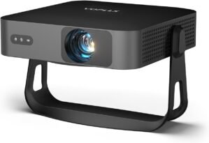 【360°Adjustable Stand & Auto Focus/Keystone】Mini Projector with WiFi and Bluetooth, 550ANSI Native 1080P Portable Outdoor Movie Projector, VOPLLS Home Projector 4K Support for HDMI/USB/Phone/PC(Black)