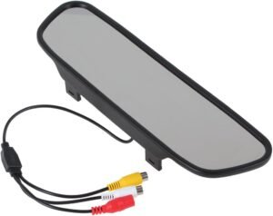 5″ TFT Color LCD Screen 2 Video Input Car Rear View Mirror Monitor Vehicle Parking in-Mirror Monitor for DVD/VCR/Car Reverse Camera