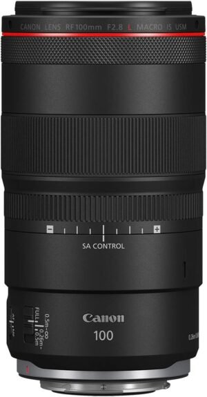 Canon RF100mm F2.8 L Macro is USM Lens, Medium Telephoto Lens, Macro Lens, Compatible with EOS R Series Mirrorless Cameras, Black