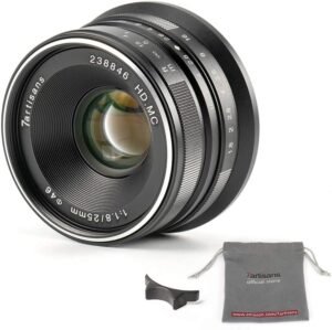 7artisans 25mm F1.8 APS-C Manual Fixed Lens for Fuji Cameras X-A1 X-A10 X-A2,X-A3 X-at X-M1 XM2 X-T1 X-T10 X-T2 X-T20 X-Pro1 X-Pro2 X-E1 X-E2 X-E2s (Black)
