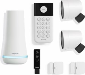 SimpliSafe 7 Piece Wireless Outdoor Camera Home Security System – Optional 24/7 Professional Monitoring – No Contract – Compatible with Alexa and Google Assistant