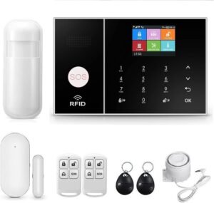 WiFi+GSM/4G Home Smart Alarm Security System Kit,DIY Wireless Burglar Alert System Anti-Theft,Motion Detector,Door Window Sensor,External Siren,Smart Life Tuya APP,NO Monthly Fees(PG108-A)