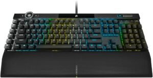 CORSAIR K100 RGB Mechanical Gaming Keyboard – CHERRY MX SPEED RGB Silver Keyswitches – PBT Double-Shot Keycaps – Elgato Stream Deck and iCUE Compatible – QWERTY NA Layout – Black