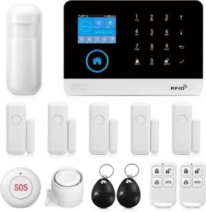 Wireless WiFi Smart Home Security DIY Alarm System with Motion Detector,Notifications with app,Door/Window Sensor, Siren,Compatible with Alexa,NO Monthly Fees