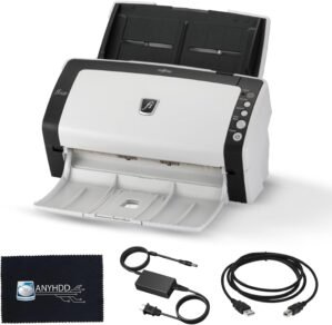 FI-6130Z FUJITSU Document Scanner Bundle – 1 Year Warranty, Sheet-Fed Document with 24V AC Adapter, USB 2.0 Cable & Microfiber Cleaning Cloth (Renewed)