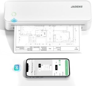 JADENS Portable Printers Wireless for Travel, Thermal Inkless Printer, Support 8.5″ X 11″ Thermal Paper, Compatible with iOS, Android & Laptop