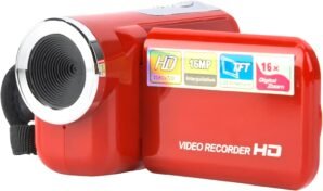 Video Camera Camcorder, 16X HD Digital Camera Recorder with 2 inch Color TFT Display, Birthday, Christmas, (Red)