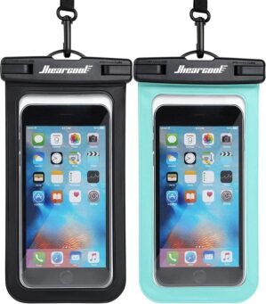 Hiearcool Waterproof Phone Pouch, Waterproof Phone Case for iPhone 16 15 14 13 Pro Max, IPX8 Cellphone Dry Bag Beach Cruise Ship Essentials 2Pack-8.3″