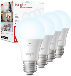 Sengled Alexa WiFi Light Bulb – Smart Bulbs That Work with Alexa/Google Assistant, A19 Daylight (5000K) – No Hub Required, 800LM 60W High CRI)60 Equivalent, 4 Count (Pack of 1)