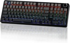 EPOMAKER X Aula F99 PRO Wireless Gaming Keyboard, Hot Swappable Custom Keyboard, 2.4GHz/Type-C/BT5.0 Mechanical Keyboard with 8000mAh Battery, RGB Backlit Gaming Keyboard (Black Gradient)
