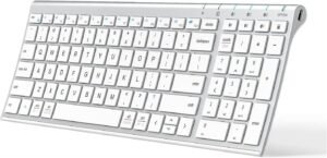 iClever BK10 Bluetooth Keyboard, Multi Device Keyboard Rechargeable Bluetooth 5.1 with Number Pad Ergonomic Design Full Size Stable Connection Keyboard for iPad, iPhone, Mac, iOS, Android, Windows