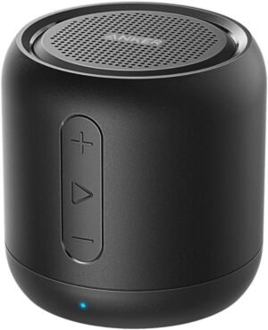 Anker Soundcore Mini, Super-Portable Bluetooth Speaker with FM Radio, 15-Hour Playtime, 66 ft Bluetooth Range, Enhanced Bass, Noise-Cancelling Microphone – Black