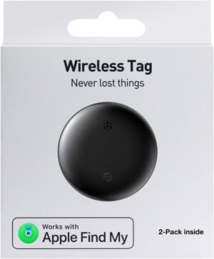 Air Tag-2 Pack: Smart Bluetooth Tracker, Item Finder Works with Apple Find My (iOS Only) App, Trakcer Tag Locator for Keys, Luggage, Satchel, Backpack, Pets etc. (Not for Android Devices)