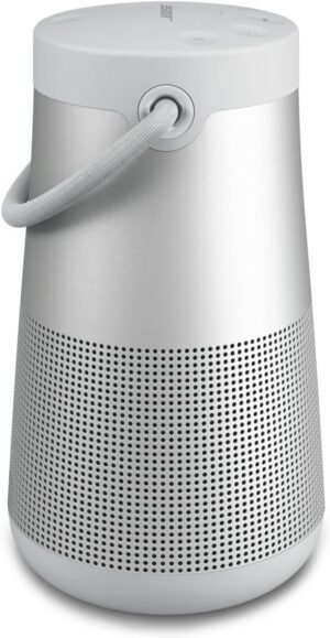 Bose SoundLink Revolve+ (Series II) Bluetooth Speaker, Portable Speaker with Microphone, Wireless and Water Resistant with 360 Degree Sound, Long Lasting Battery and Handle, Silver
