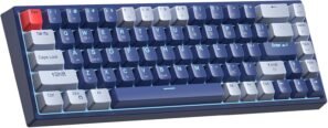Wireless 61% Mechanical Keyboard, Modes BT5.0/2.4G/Wired, Backlit Ultra-Compact 68Keys Gaming Keyboard with Stand-Alone Arrow/Control Keys (Red Switch)