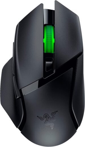 Razer Basilisk V3 X HyperSpeed Wireless Gaming Mouse: Up to 285 Hr Battery – 18K Optical Sensor – Mechanical Switches – Chroma RGB – 9 Programmable Controls – Black