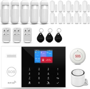 Wireless Home Alarm System 24-Piece Kit, WiFi/4G Alarm System for Home Security with Phone APP Alert (Door Sensor,Siren,Remote, Motion Detector) for Home, Apartment, Compatible with Alexa