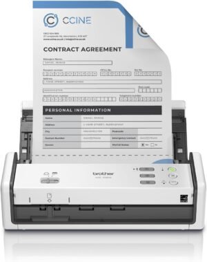 Brother ADS-1350W Wireless Compact Desktop Scanner | Scan Speeds of Up to 30ppm | Single Pass Double-Sided Scanning