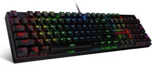 Redragon K582 RGB LED Backlit Mechanical Gaming Keyboard, 100% Standard Layout Gaming Keyboard with Upgraded Hot-Swap Socket, 104 Keys Linear Red Switches