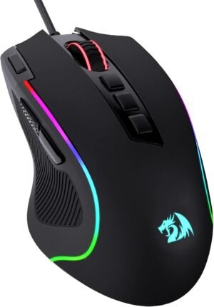 Redragon M612 Predator RGB Gaming Mouse, 8000 DPI Wired Optical Mouse with 11 Programmable Buttons & 5 Backlit Modes, Software Supports DIY Keybinds Rapid Fire Button
