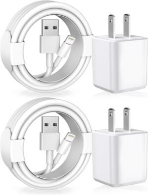 [Apple MFi Certified] iPhone Charger, 2Pack Lightning Cable Apple Charging Cords &Fast Quick USB Wall Charger Travel Block Plug Adapter for iPhone 14/13/12/11 Pro/11/10/XS MAX/XR/8/7/6s/6 Plus
