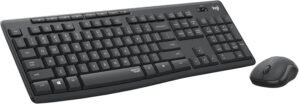 Logitech MK295 Wireless Mouse & Keyboard Combo with SilentTouch Technology, Full Numpad, Advanced Optical Tracking, Lag-Free Wireless, 90% Less Noise – Graphite