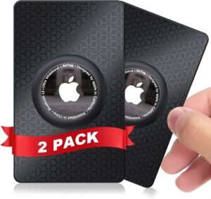2 Pack Airtag Wallet Holder, Ultra Thin Airtag Wallet Card Case Cover, Light Airtag Wallet Holder for Apple AirTag, Airtag Card Holder for Wallet, Badge, Air Tag Case Accessories