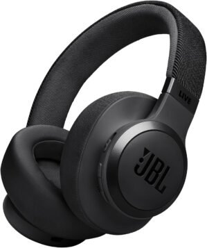 JBL Live 770NC – Wireless Over-Ear Headphones with True Adaptive Noise Cancelling with Smart Ambient, Up to 65 Hours of Battery Life, Comfort-fit Fabric Headband & Carrying Pouch (Black)