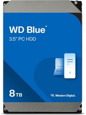 Western Digital 8TB WD Blue PC Internal Hard Drive HDD – 5640 RPM, SATA 6 Gb/s, 256 MB Cache, 3.5″ – WD80EAAZ