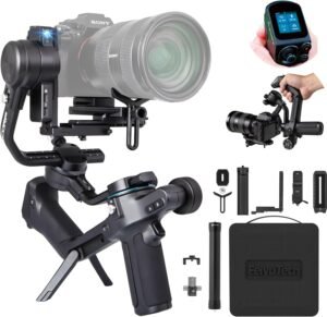 FeiyuTech SCORP 2 KIT Gimbal Stabilizer for DSLR and Mirrorless Camera,Built-in AI Tracking,3-Axis Gimbal for Sony/Canon/Nikon/Fujifilm, Max 5.51lbs,Touch Screen, Native Vertical Shooting with Case