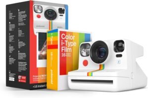 Polaroid Now+ Generation 2 – Camera + Film Bundle (16 Photos Included) – White – Bluetooth Connected App Controlled Instant Film Camera (6437)