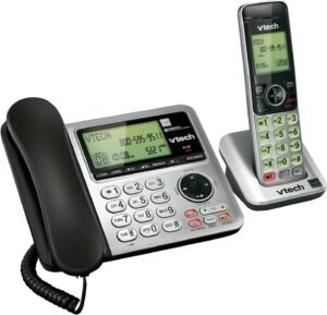 VTech CS6649 Expandable Corded/Cordless Phone System with Answering System-Caller ID/Call Waiting & Handset/Base Speakerphones