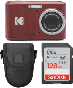 Kodak PIXPRO FZ45 Digital Camera + Point & Shoot Camera Case + Sandisk 128GB SDXC Memory Card…