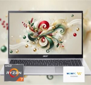 acer Aspire Premium Laptop | AMD Ryzen 7 5700U (Beats i7-1250U) CPU | 32GB RAM | 1TB SSD | 15.6″ FHD Display | Fast Wi-Fi 6 | Sleek Design | Ethernet Port | AI Noise Removal | Windows 11 | WOWPC