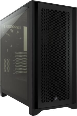 CORSAIR 4000D AIRFLOW Tempered Glass Mid-Tower ATX Case – High-Airflow – Cable Management System – Spacious Interior – Two Included 120 mm Fans – Black