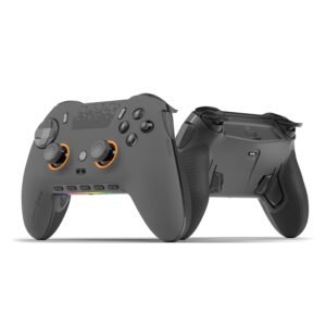 SCUF ENVISION PRO Wireless PC Only Gaming Controller – Five Remappable G-Keys – Remappable Back Paddles – Instant Triggers – ICUE Compatible – Steel Gray