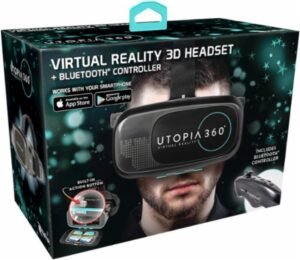 Emerge Tech EUVRC Utopia 360Degree Virtual Realty Headset with Bluetooth Controller, Black