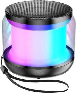 Mini Portable Bluetooth Speakers Wireless,TWS Pairing Small Bluetooth Speaker，with Lights and Lanyard,Gifts for Women/Girls, Boys and Kids for Christmas