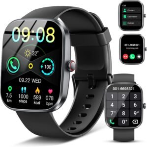 Smart Watch(Answer/Make Call), 1.91″ Smartwatch for Men Women,2025 Fitness Watch with 110+ Sport Modes, Fitness Activity Tracke with Pedometer/Sleep Monitor/Heart Rate/IP68 Waterproof, for Android iOS