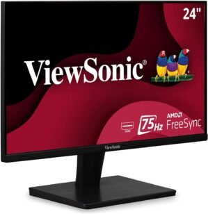 ViewSonic VS2447M 24 Inch 1080p Monitor with 75Hz, FreeSync, Thin Bezels, Eye Care, HDMI, VGA Inputs for Home and Office