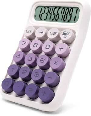 Mechanical Switch Calculator,10 Digits,Large LCD Display,Purple Calculator Big Buttons,Cute Calculator,Calculators Desktop Calculator,Aesthetic CalculatorMechanical Switch (Gradient Purple, S)